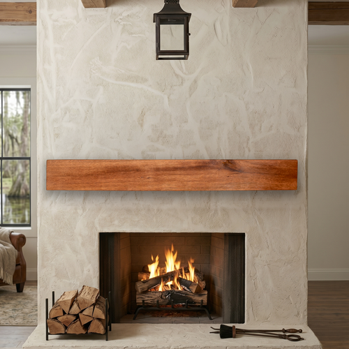 Antique Oak Mantel - Wire-Brushed